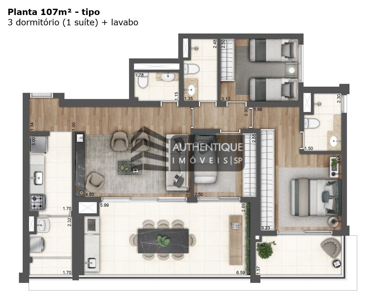 Apartamento à venda com 3 quartos, 107m² - Foto 29