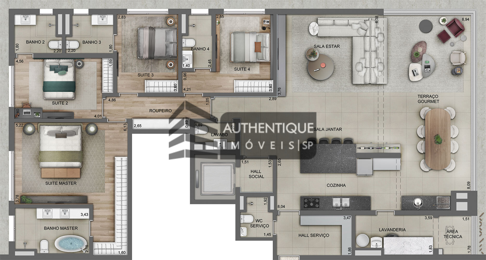 Apartamento à venda com 4 quartos, 300m² - Foto 28