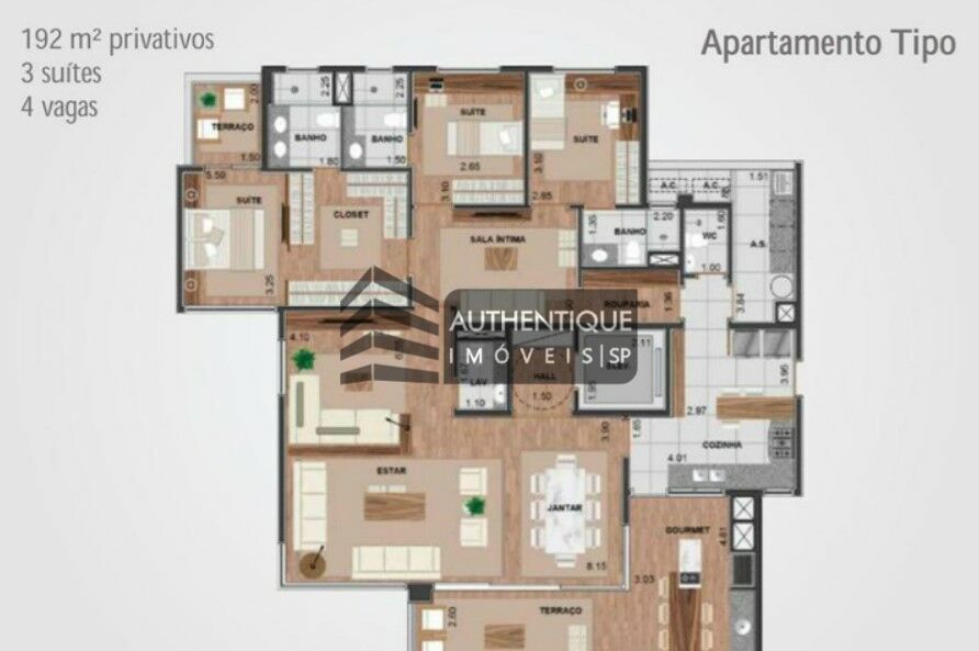 Apartamento à venda com 3 quartos, 192m² - Foto 40