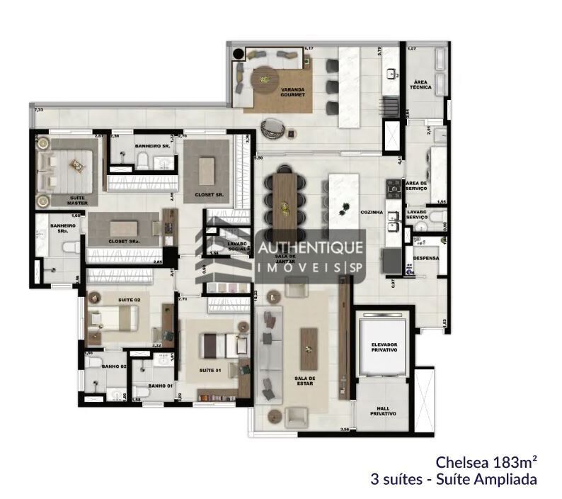 Apartamento à venda com 3 quartos, 129m² - Foto 51