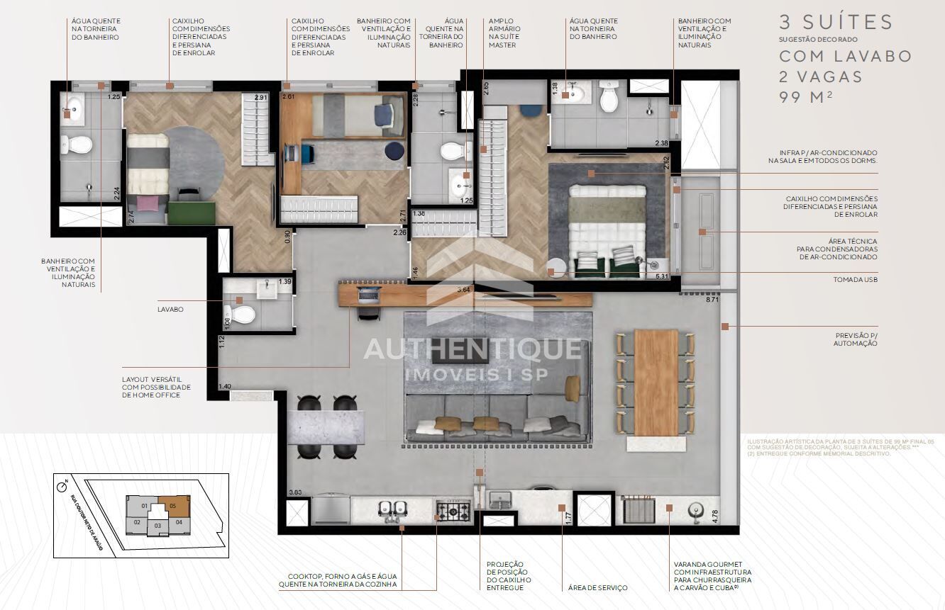 Apartamento, 3 quartos, 99 m² - Foto 37