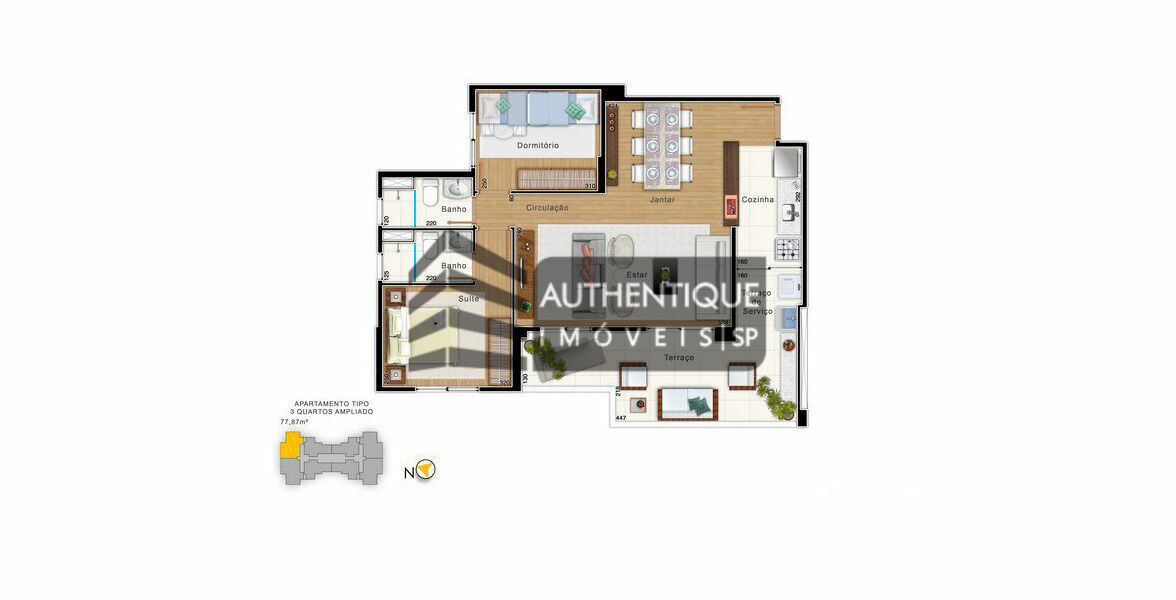 Apartamento à venda com 3 quartos, 77m² - Foto 23