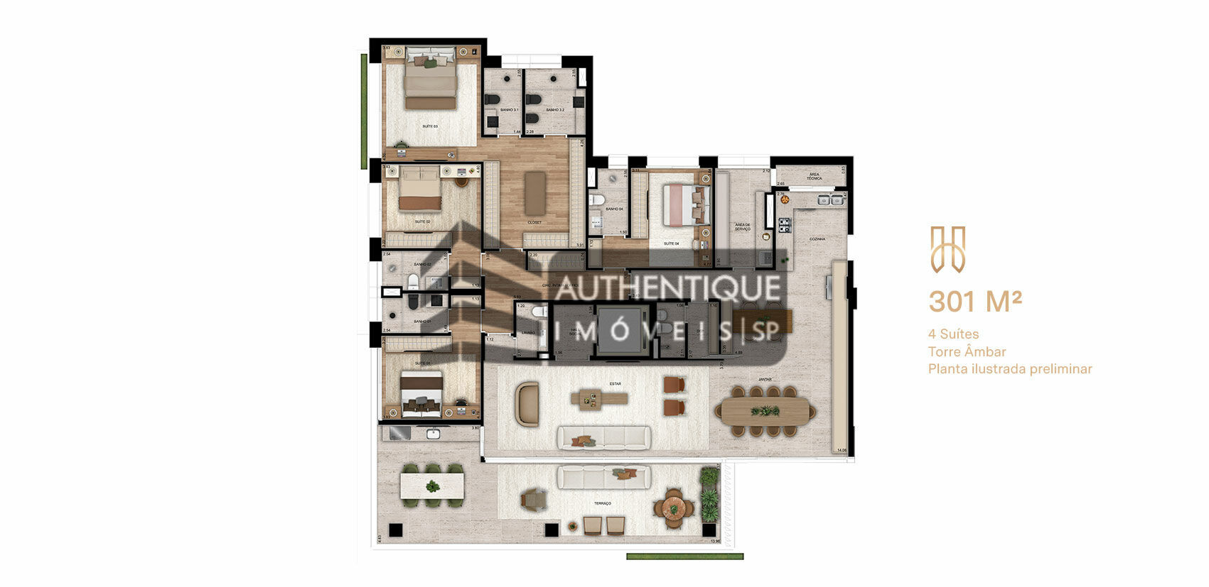 Apartamento à venda com 3 quartos, 231m² - Foto 50