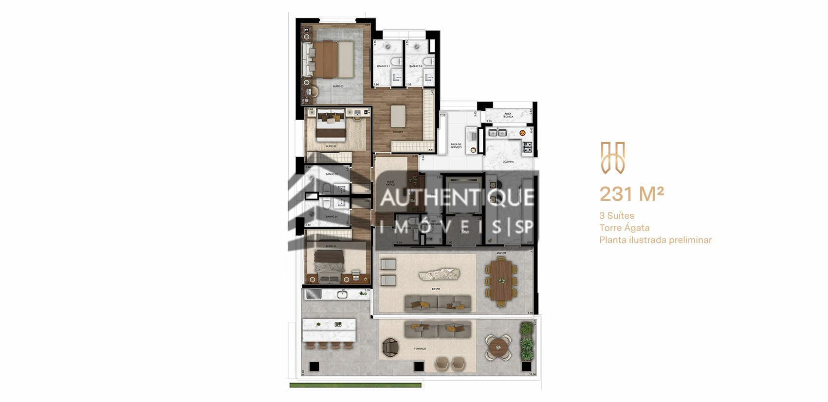 Apartamento à venda com 3 quartos, 231m² - Foto 48