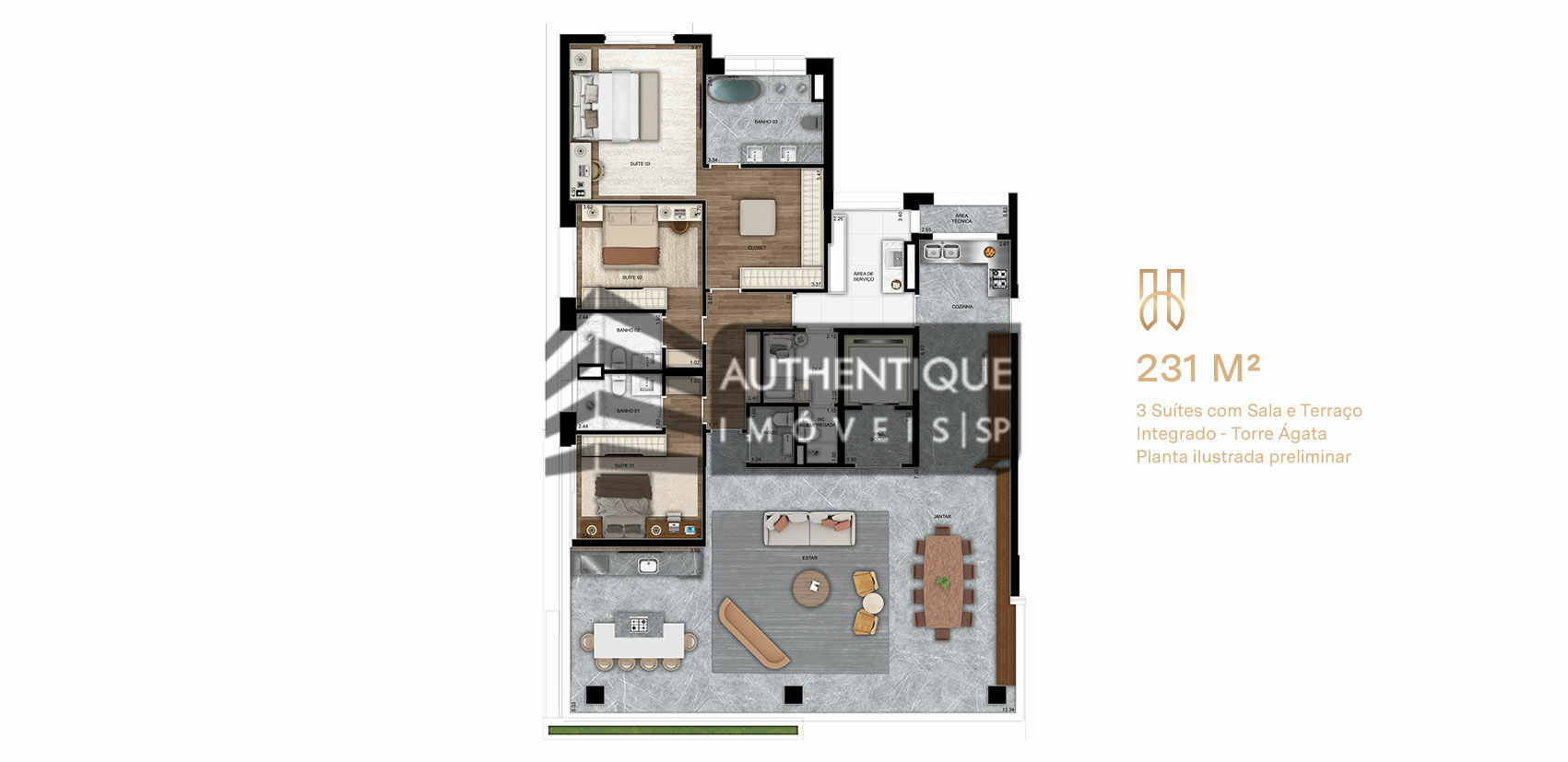 Apartamento à venda com 3 quartos, 231m² - Foto 49