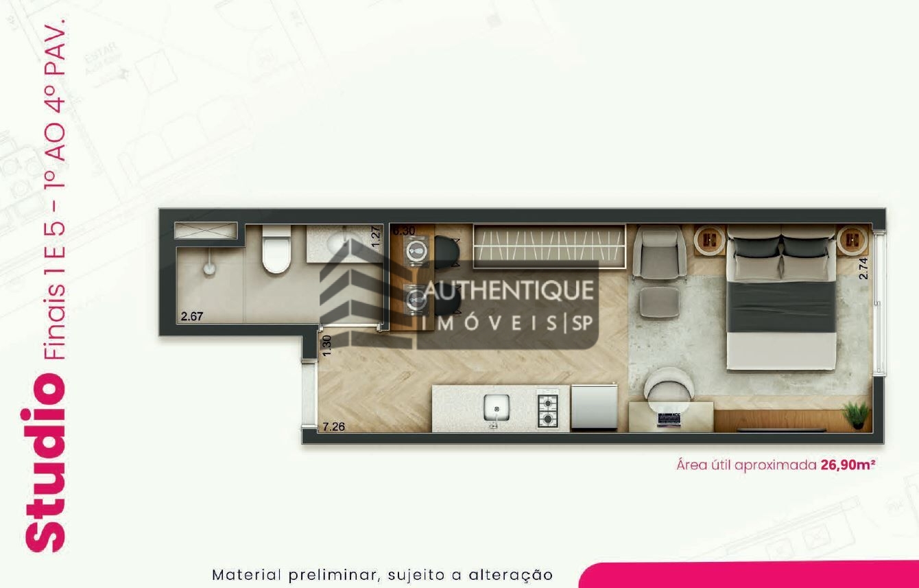 Apartamento à venda com 1 quarto, 33m² - Foto 15