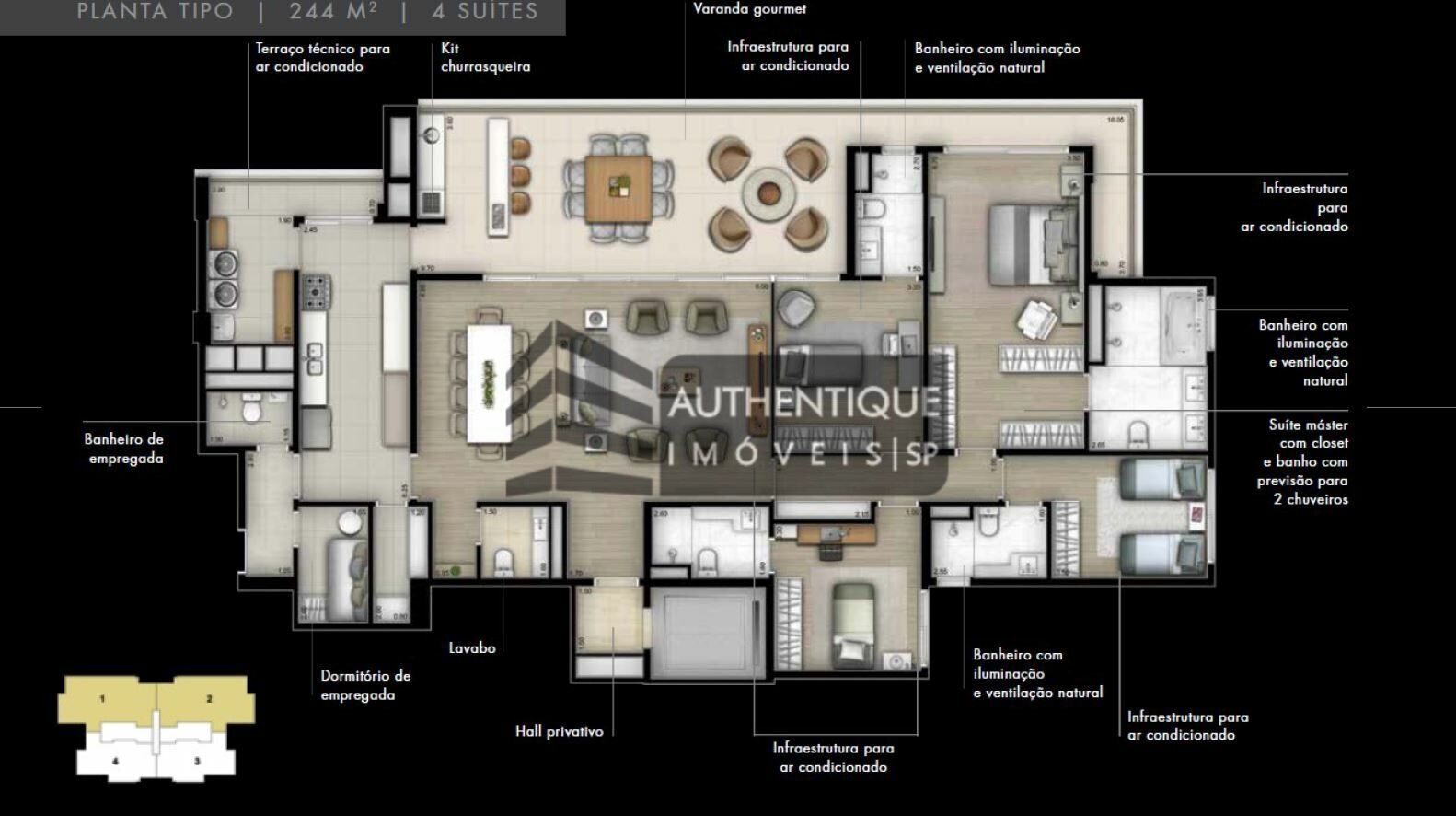 Apartamento à venda com 4 quartos, 244m² - Foto 32