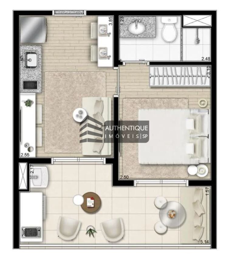 Apartamento à venda com 1 quarto, 34m² - Foto 46