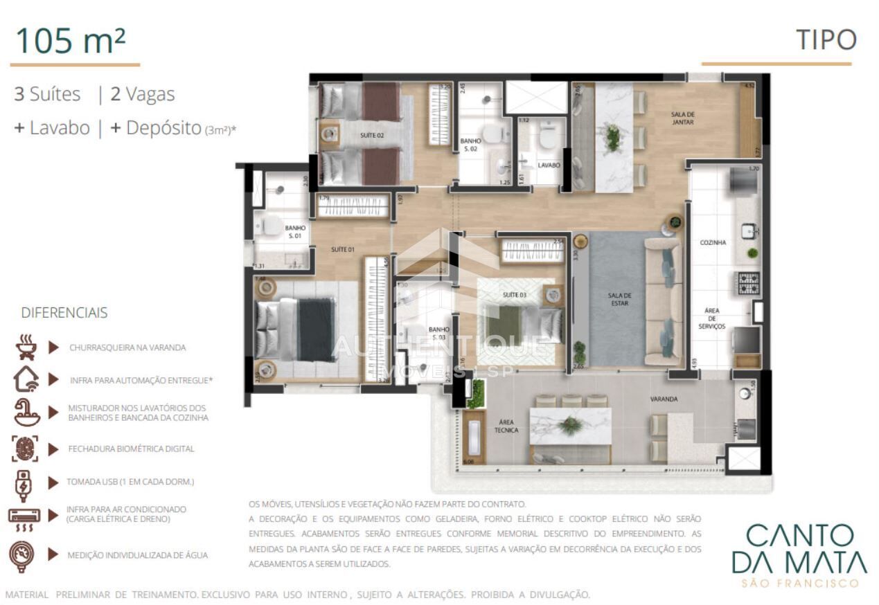Apartamento, 3 quartos, 105 m² - Foto 53