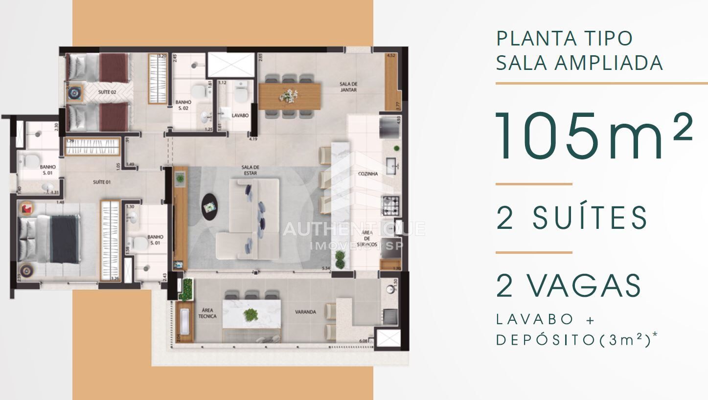 Apartamento, 3 quartos, 105 m² - Foto 54