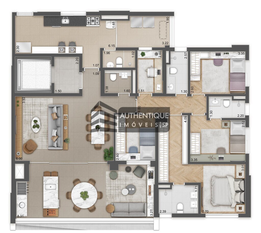 Apartamento à venda com 4 quartos, 188m² - Foto 23