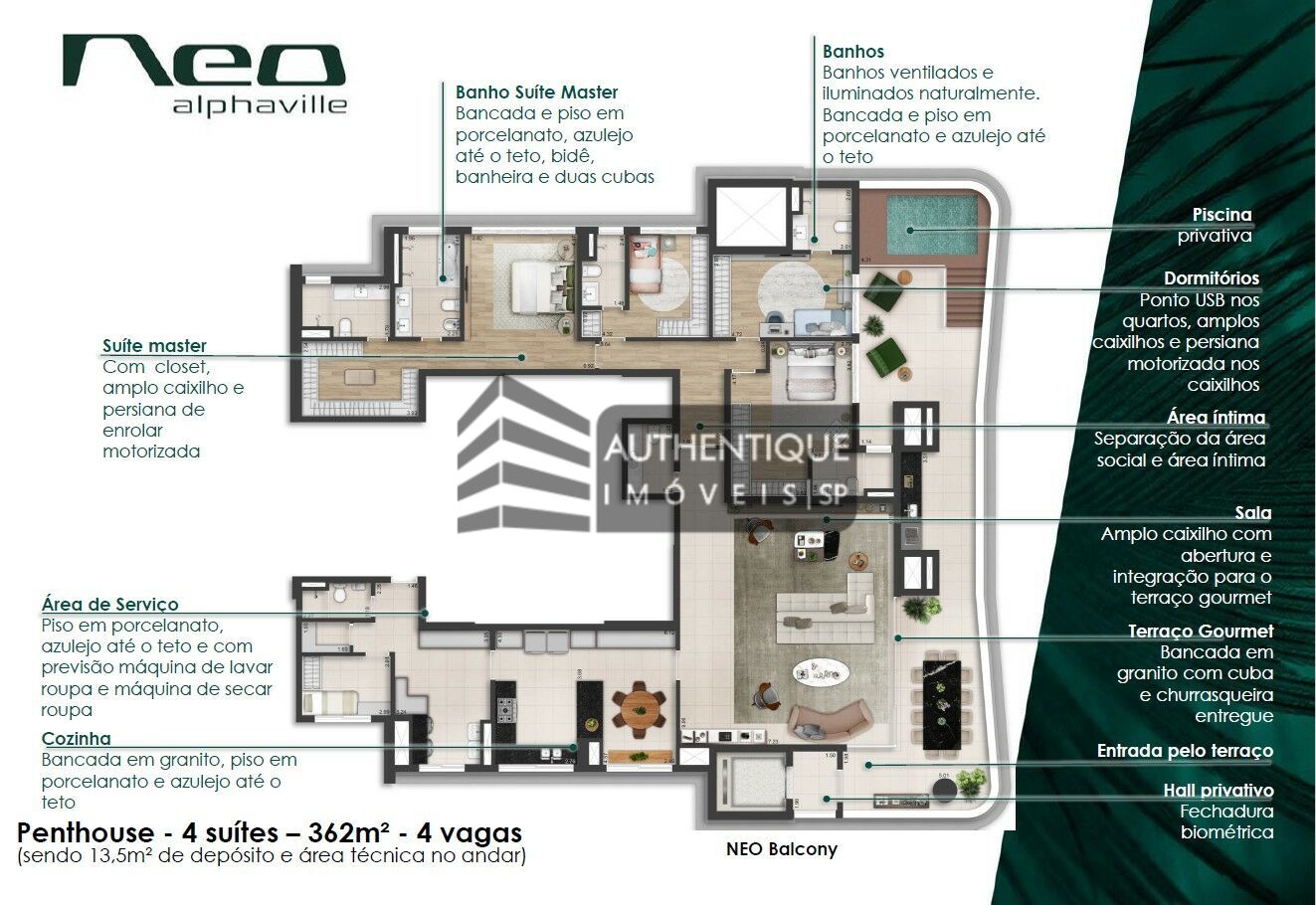 Apartamento à venda com 4 quartos, 244m² - Foto 47