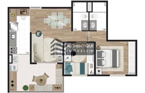 Apartamento à venda com 2 quartos, 67m² - Foto 2