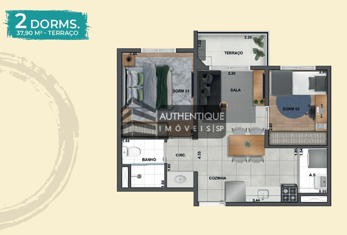 Apartamento à venda com 2 quartos, 44m² - Foto 21