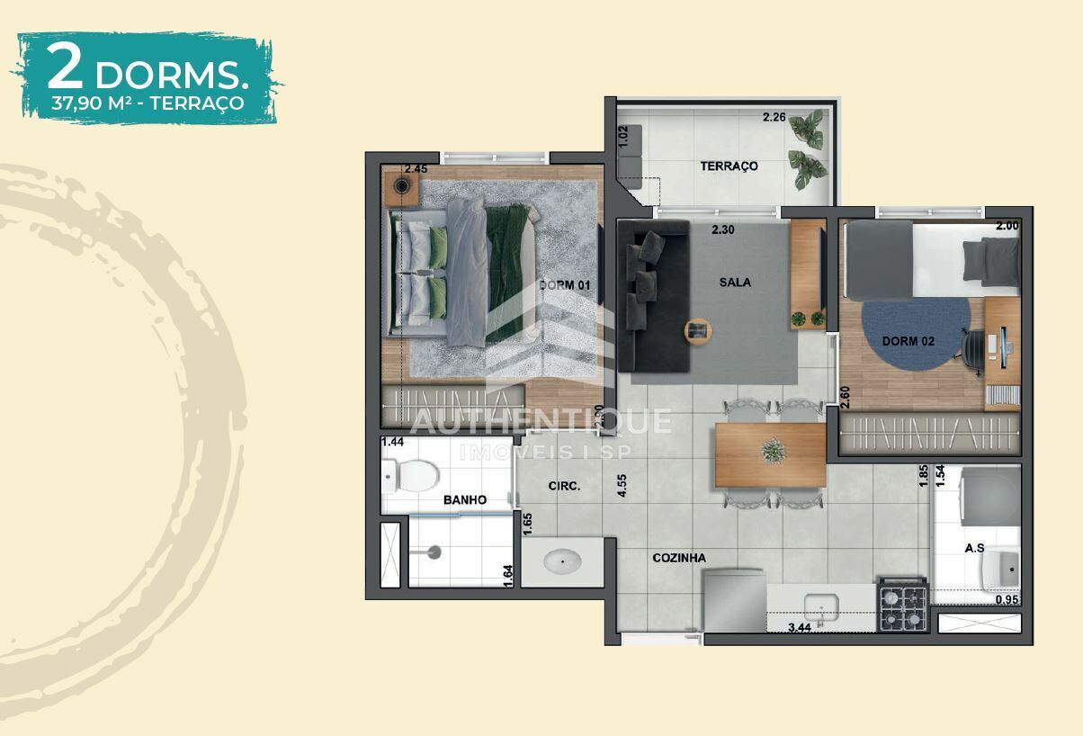 Apartamento, 2 quartos, 44 m² - Foto 21