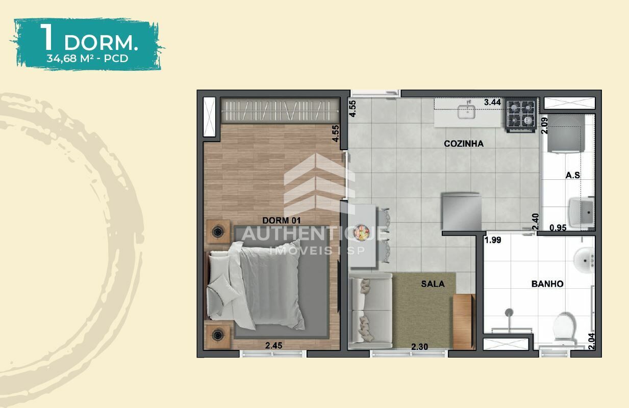 Apartamento, 2 quartos, 44 m² - Foto 19