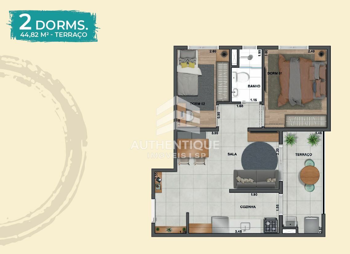 Apartamento, 2 quartos, 44 m² - Foto 23