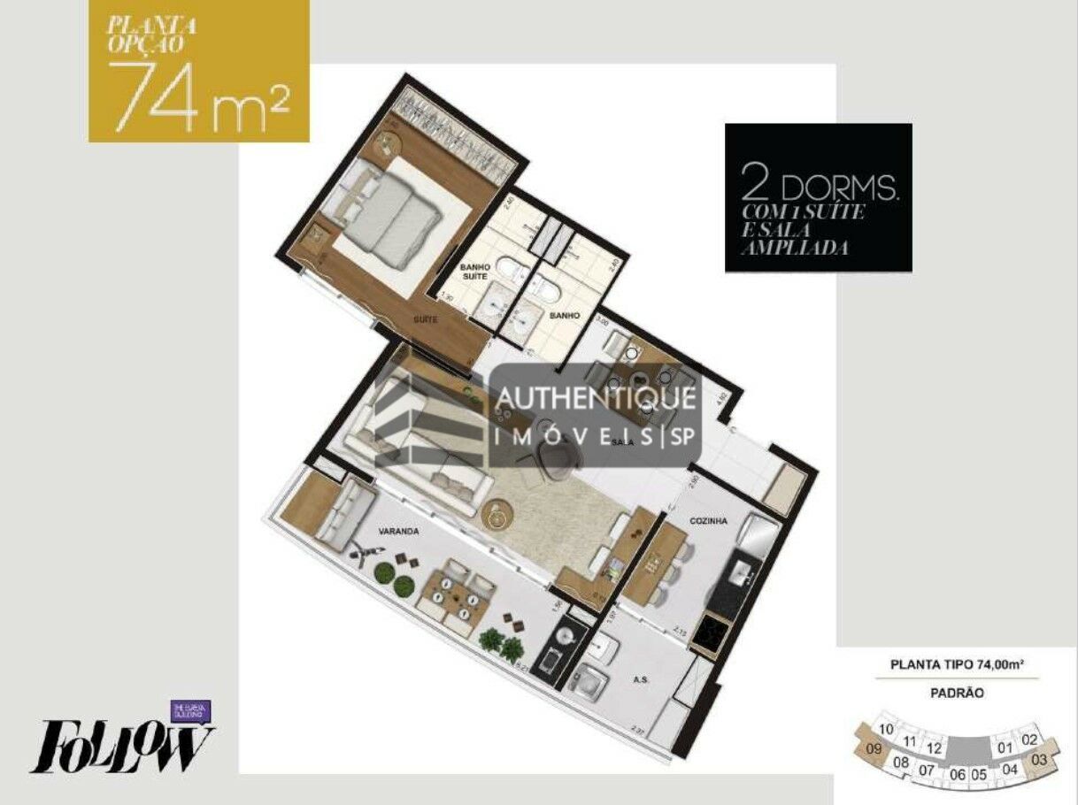 Apartamento à venda com 2 quartos, 74m² - Foto 52