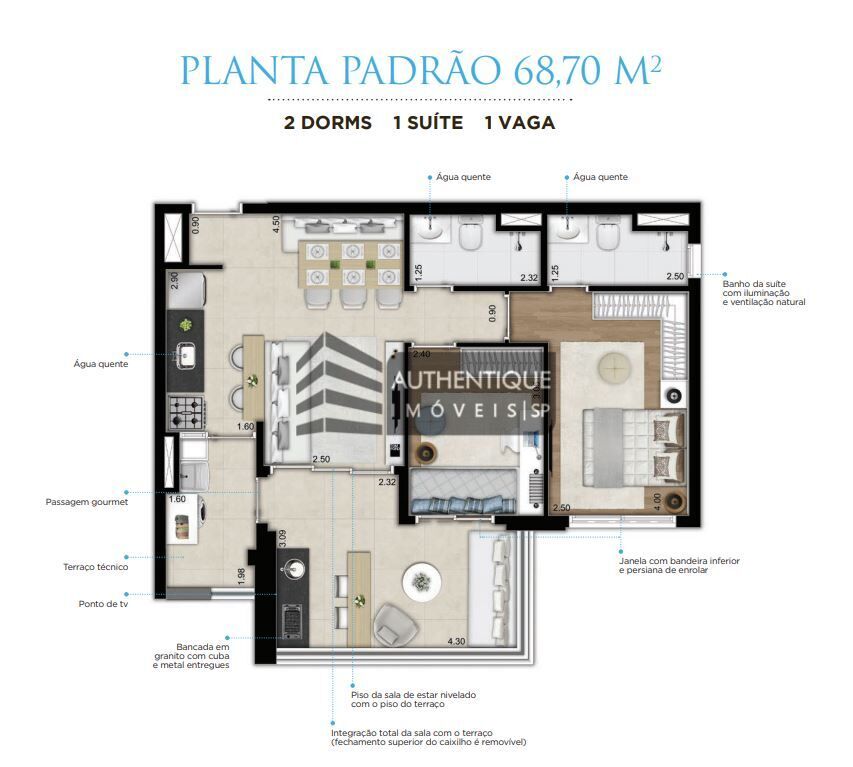 Apartamento à venda com 1 quarto, 68m² - Foto 30