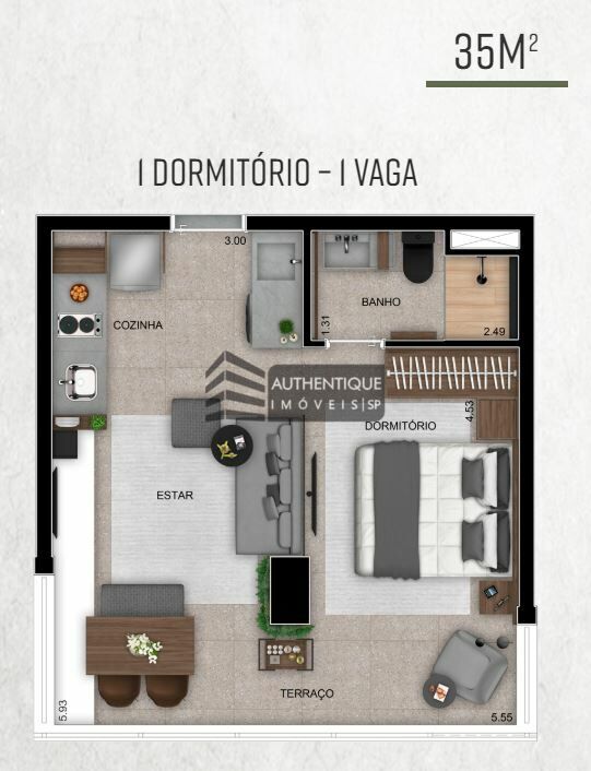 Apartamento à venda com 1 quarto, 35m² - Foto 13