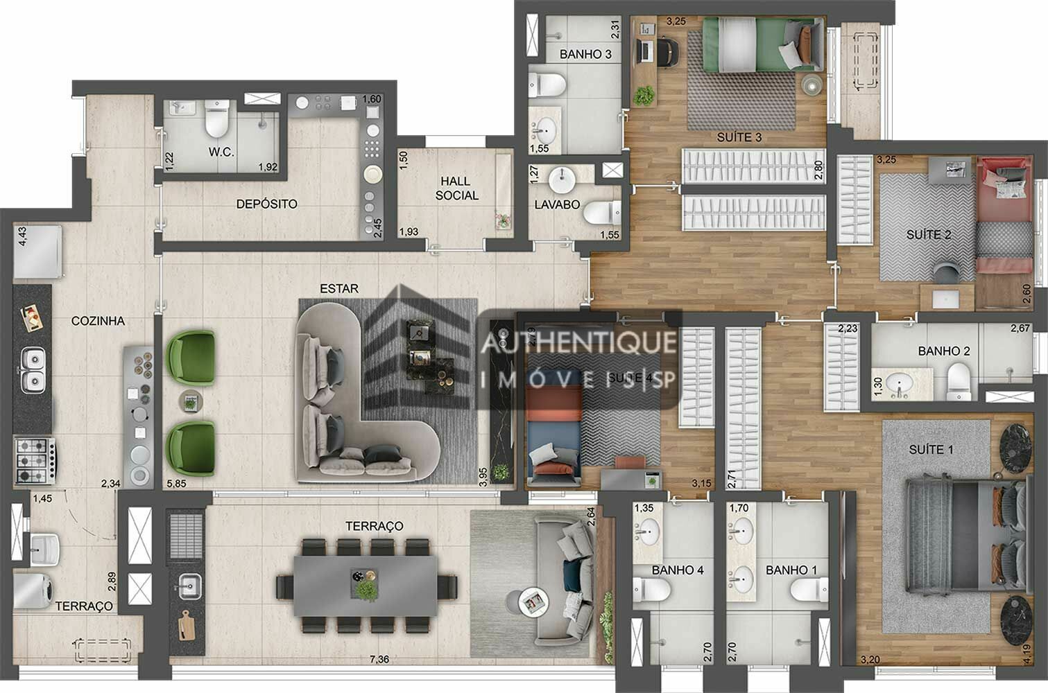 Apartamento à venda com 4 quartos, 264m² - Foto 32