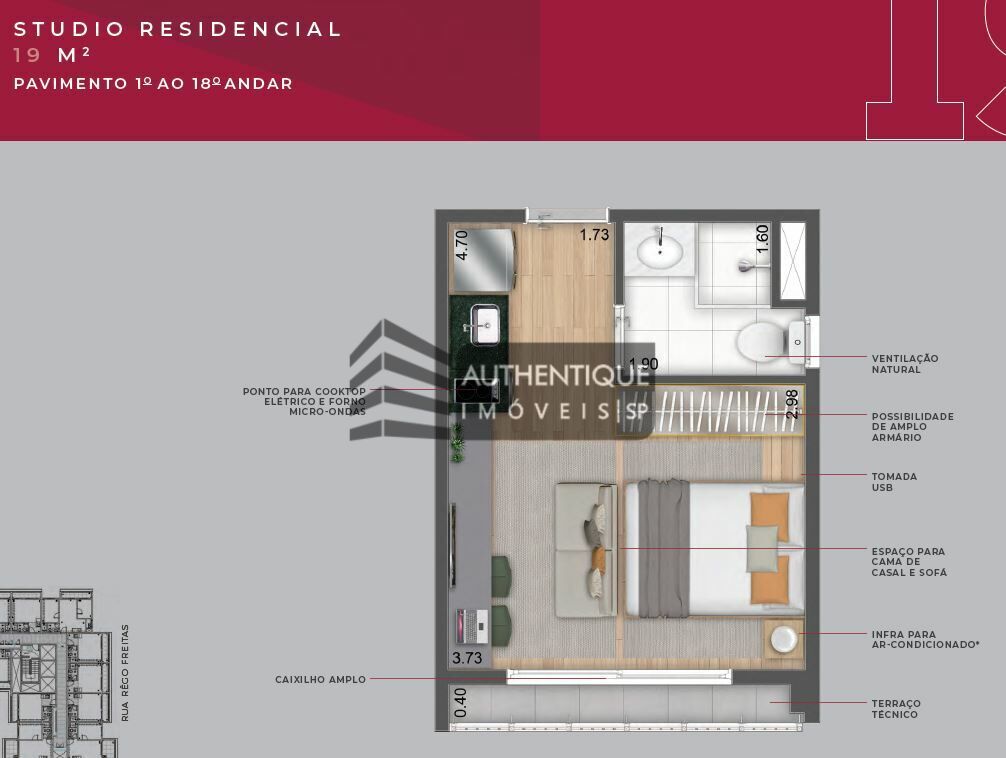 Apartamento à venda com 1 quarto, 34m² - Foto 22