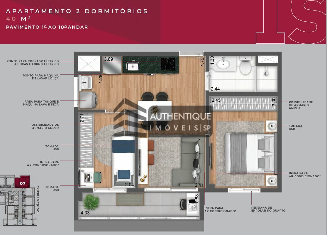 Apartamento à venda com 1 quarto, 34m² - Foto 20