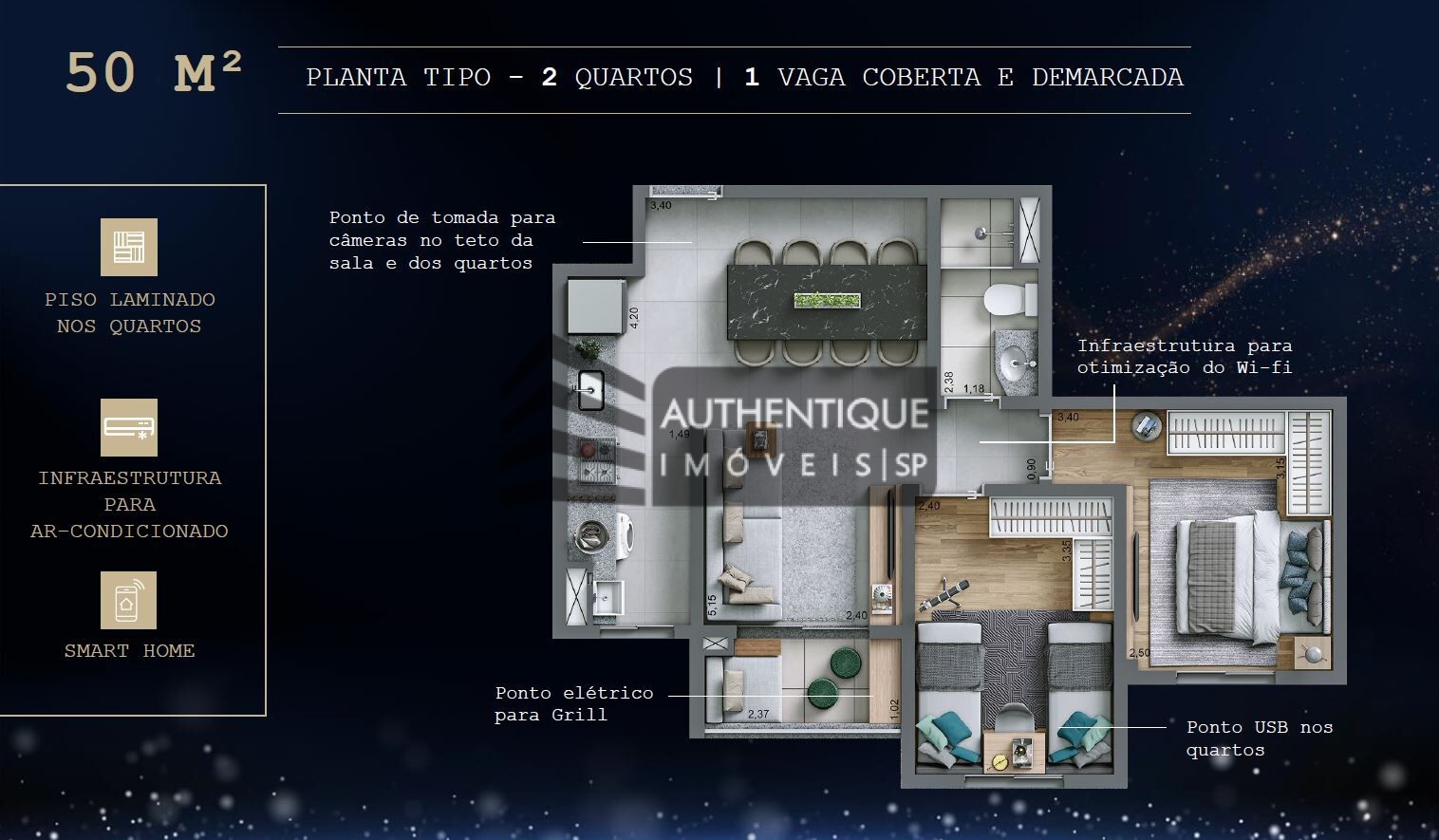 Apartamento à venda com 2 quartos, 51m² - Foto 8