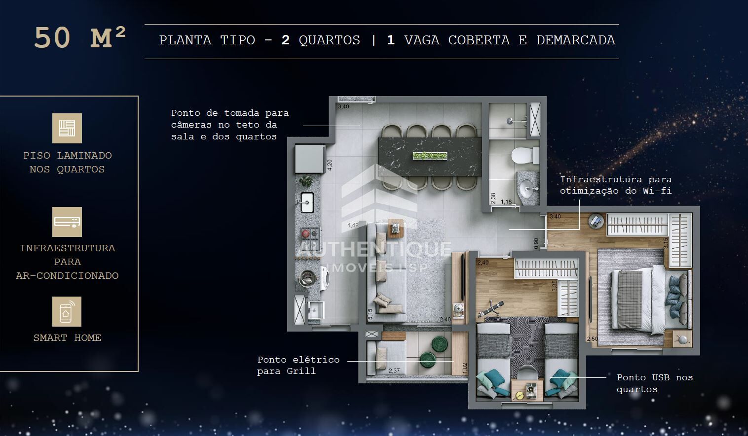 Apartamento, 2 quartos, 51 m² - Foto 8