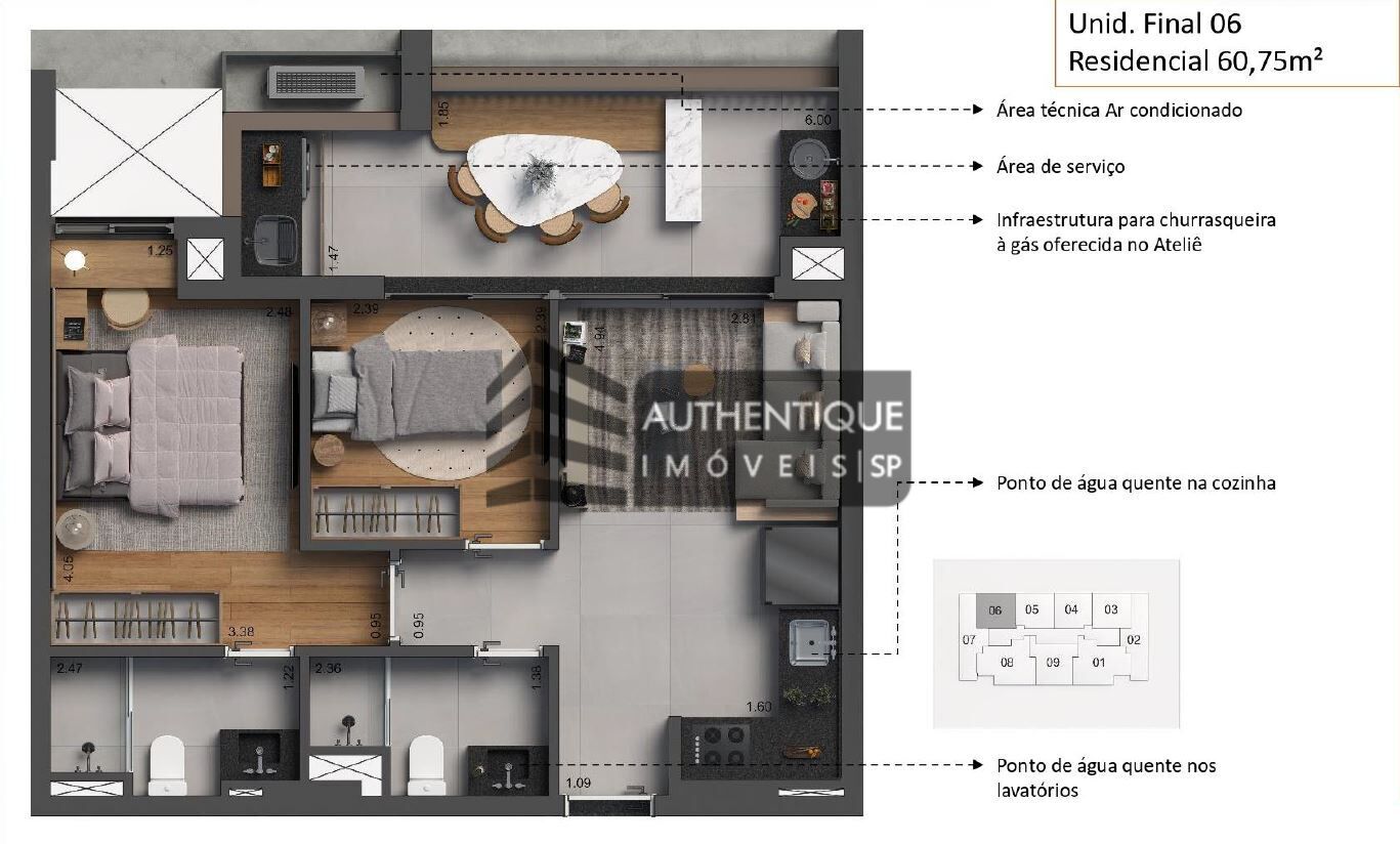 Apartamento à venda com 1 quarto, 60m² - Foto 22