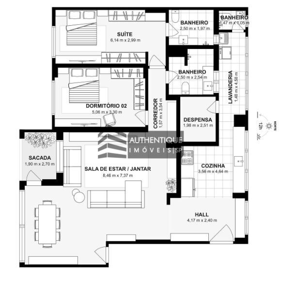 Apartamento à venda com 2 quartos, 153m² - Foto 32