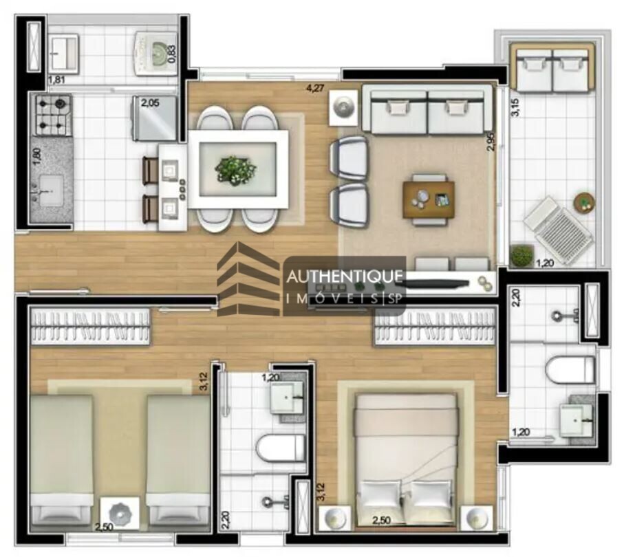 Apartamento à venda com 2 quartos, 53m² - Foto 8