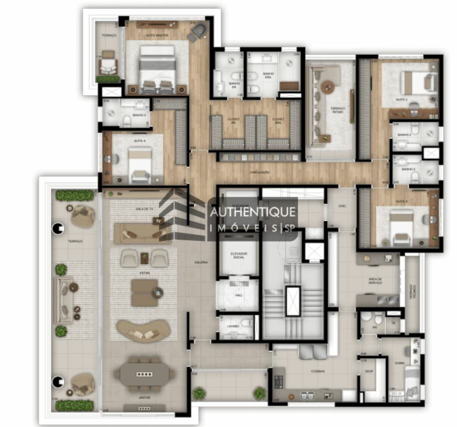 Apartamento à venda com 4 quartos, 356m² - Foto 15