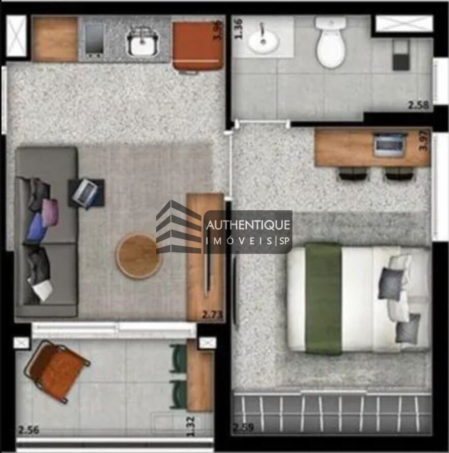 Apartamento à venda com 1 quarto, 33m² - Foto 9