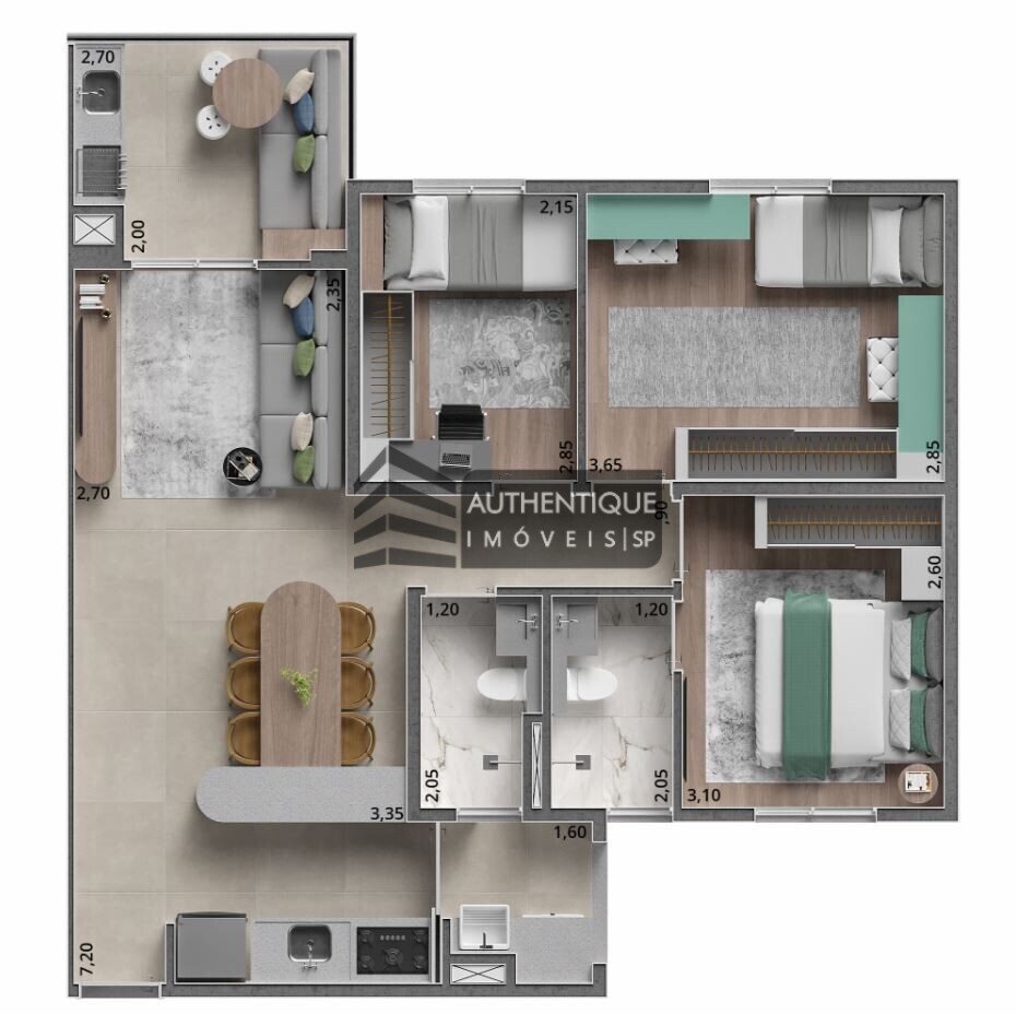 Apartamento à venda com 2 quartos, 59m² - Foto 14