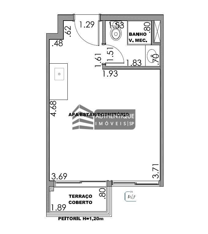 Apartamento à venda com 1 quarto, 24m² - Foto 12