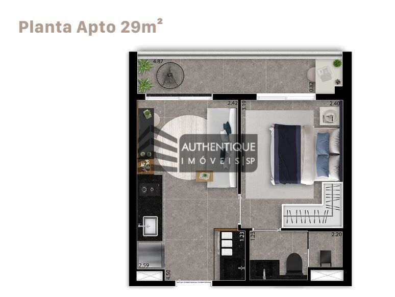 Apartamento à venda com 1 quarto, 29m² - Foto 14