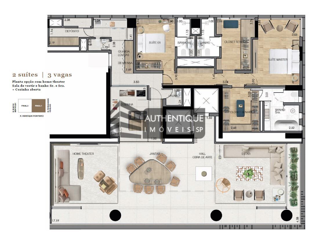 Apartamento à venda com 3 quartos, 232m² - Foto 17