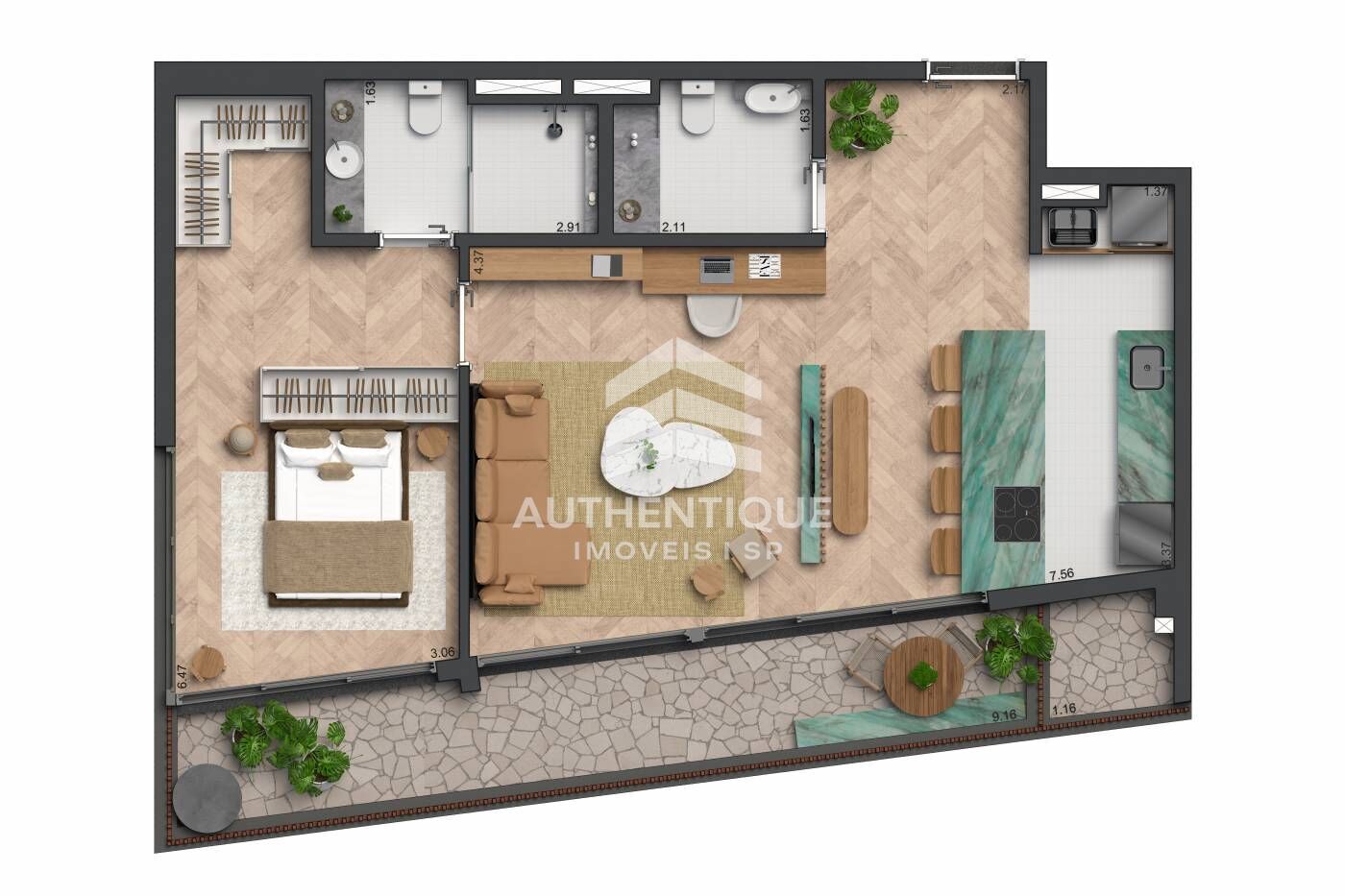 Apartamento, 1 quarto, 122 m² - Foto 16