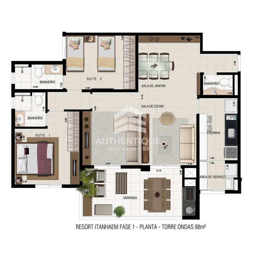Apartamento, 2 quartos, 98 m² - Foto 13