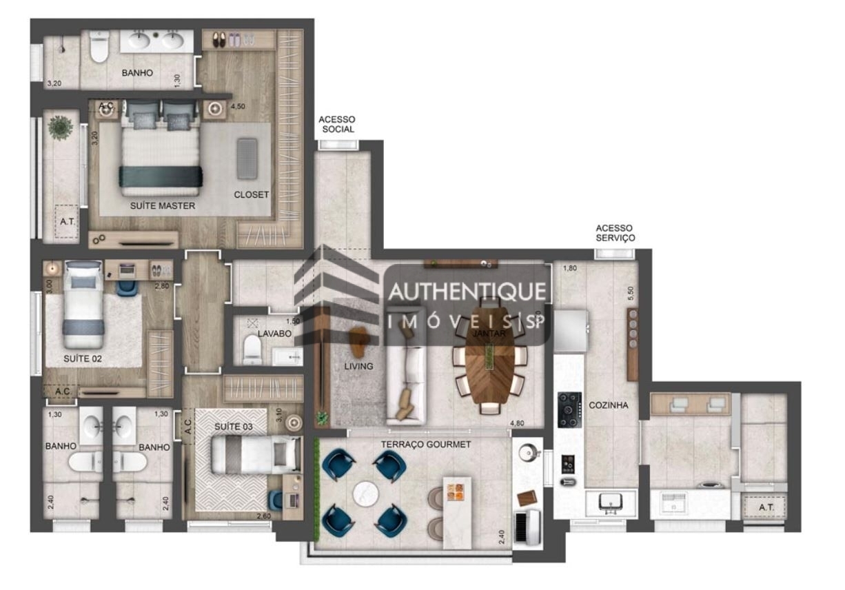 Apartamento à venda com 3 quartos, 122m² - Foto 12