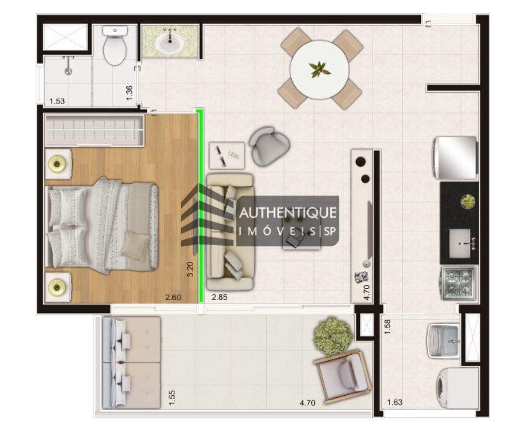 Apartamento à venda com 1 quarto, 47m² - Foto 9