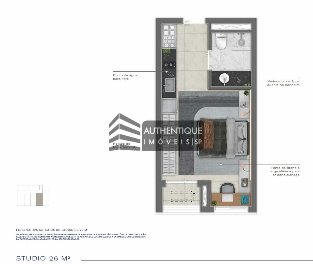 Apartamento à venda com 1 quarto, 26m² - Foto 16