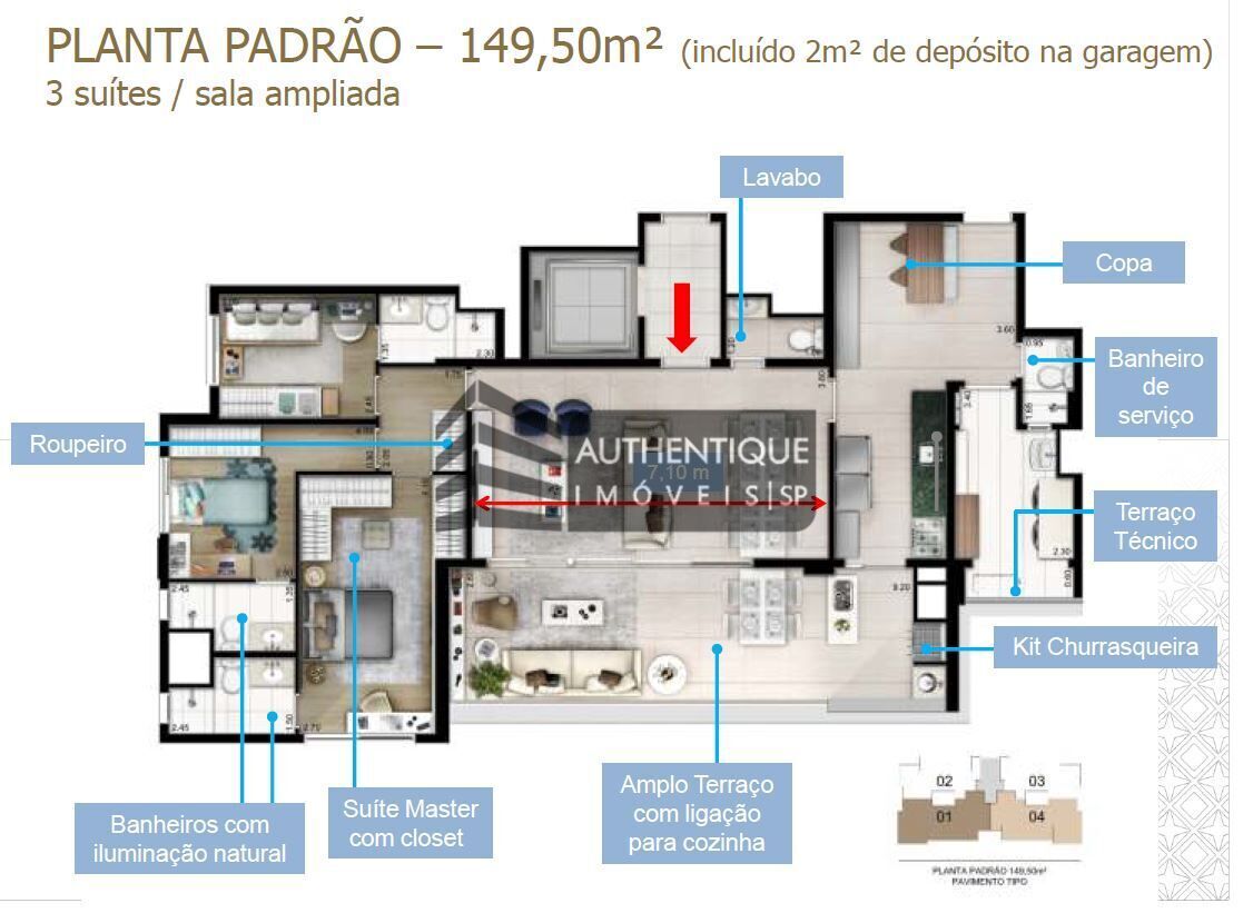 Apartamento à venda com 3 quartos, 149m² - Foto 29