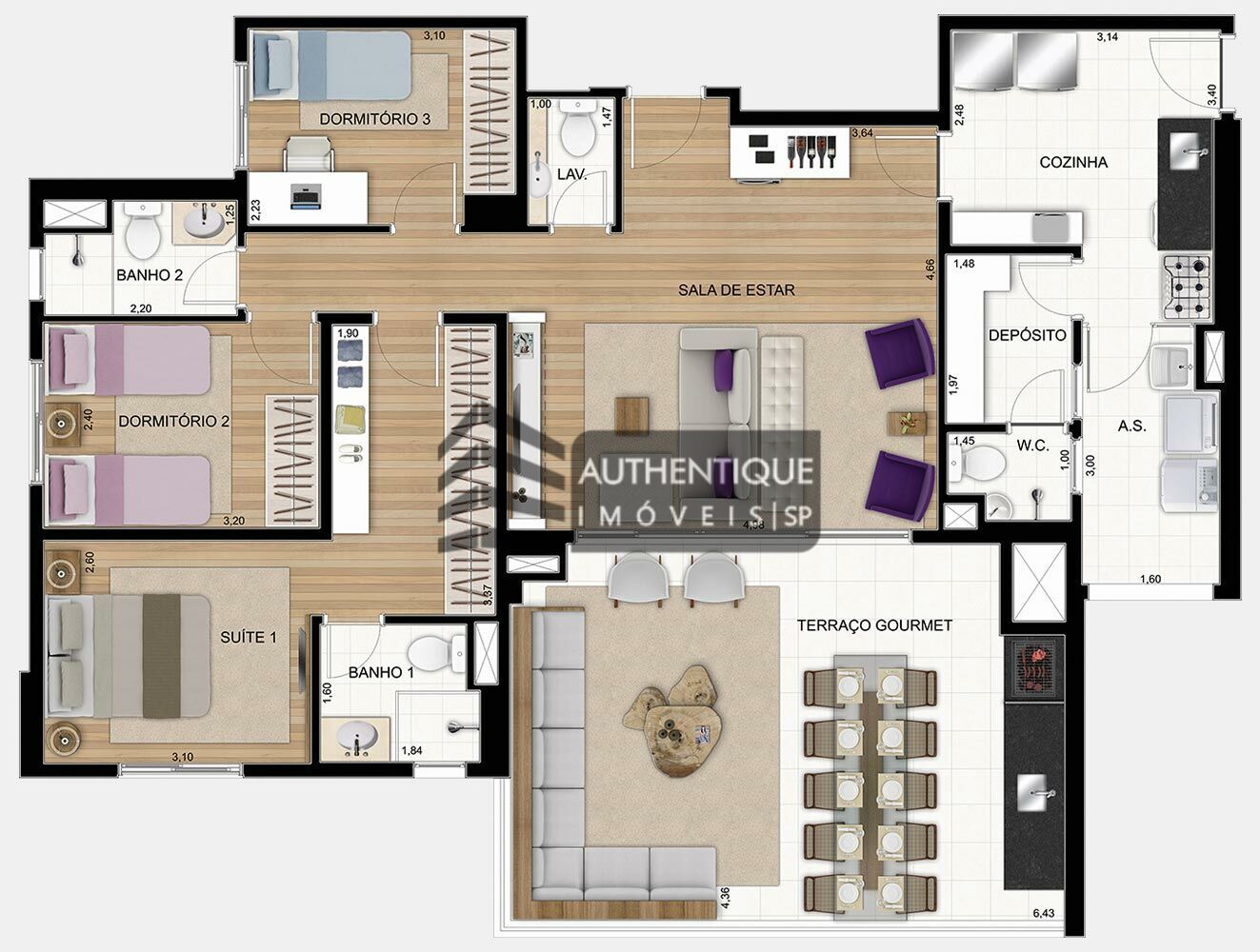 Apartamento à venda com 3 quartos, 149m² - Foto 44