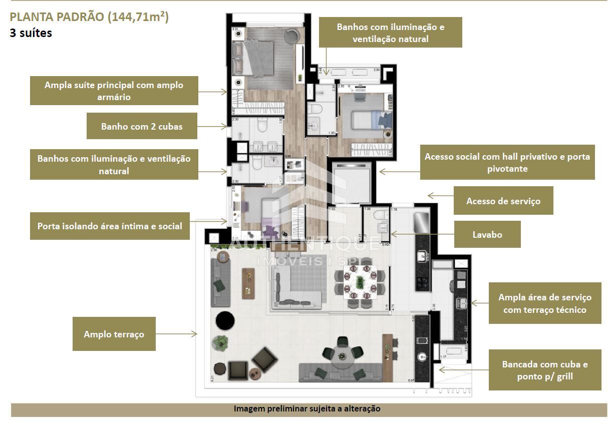 Apartamento, 3 quartos, 144 m² - Foto 6