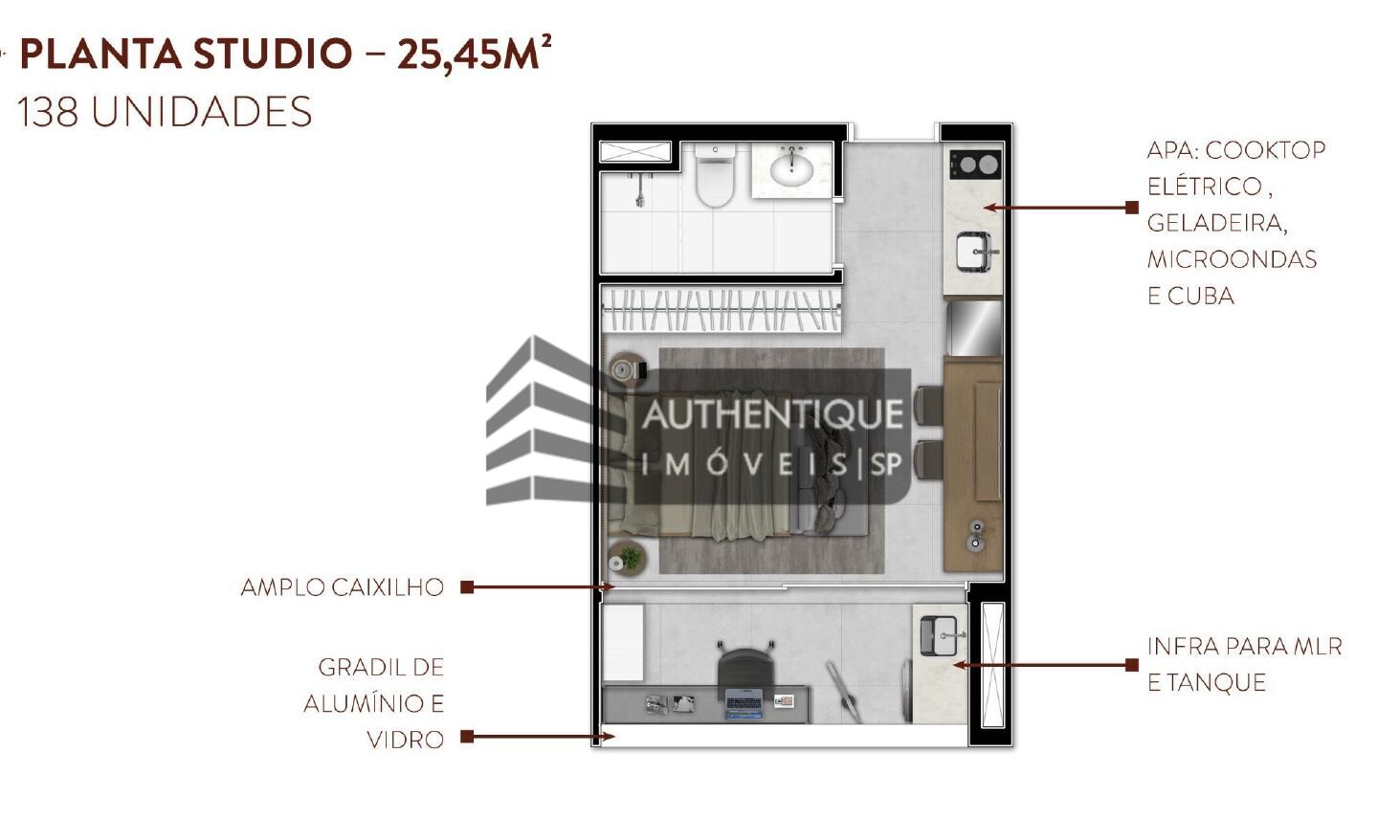 Apartamento à venda com 1 quarto, 25m² - Foto 7