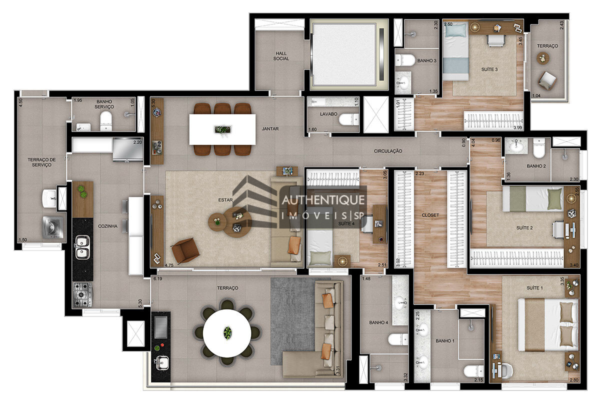 Apartamento à venda com 4 quartos, 169m² - Foto 9