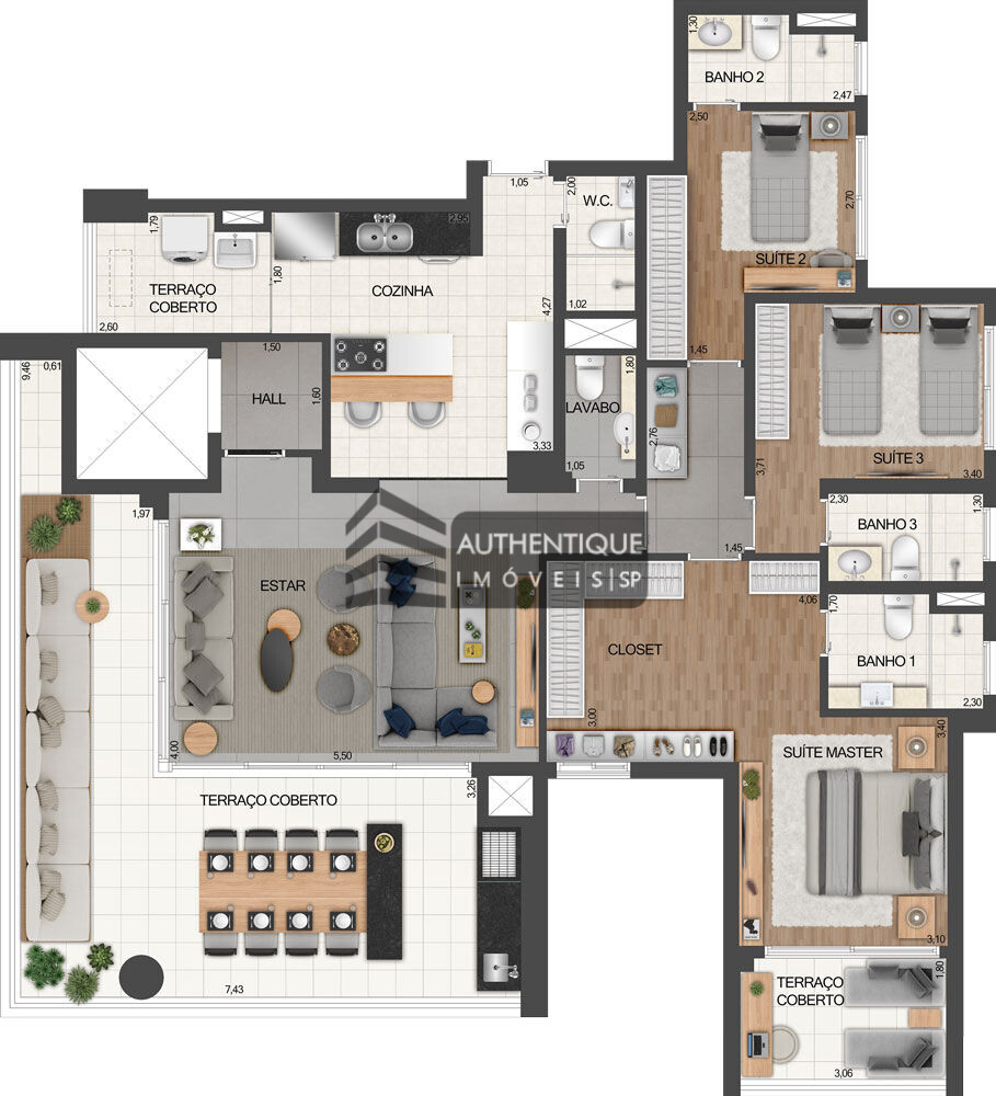 Apartamento à venda com 3 quartos, 170m² - Foto 32