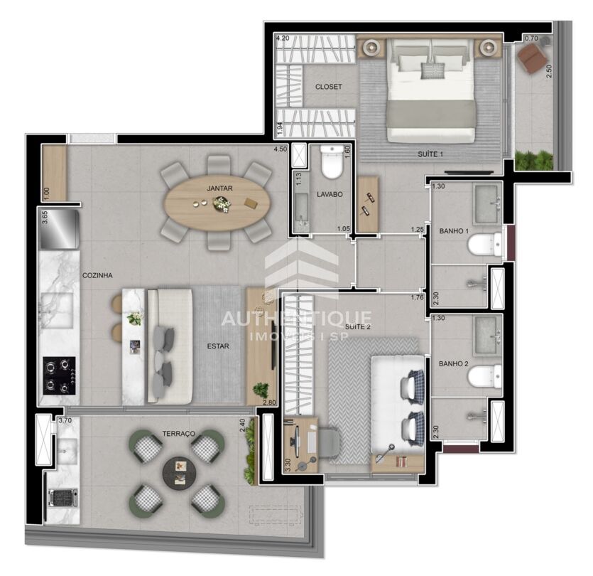 Apartamento, 1 quarto, 49 m² - Foto 42